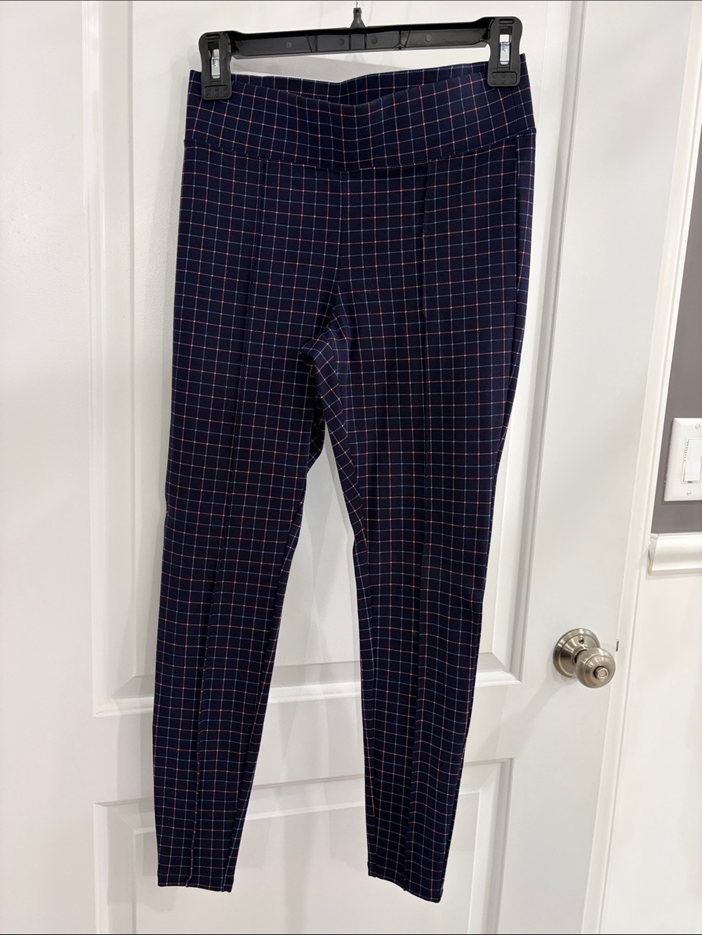 Old Navy Navy Plaid Stevie High-Rise Pants